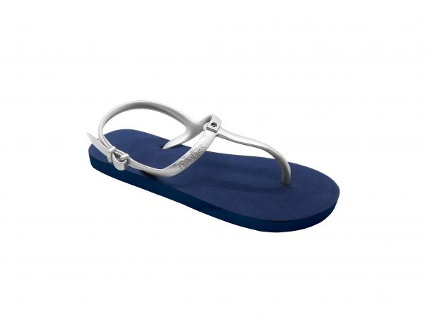 slingback flat navysilver