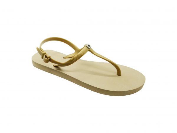 slingback flat sand gold