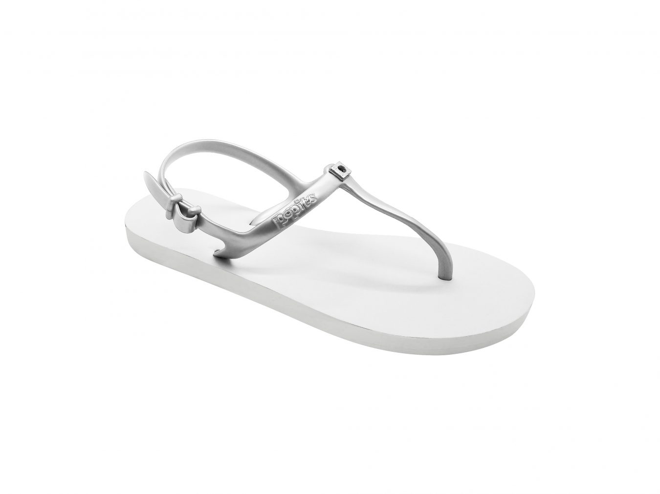 slingback flat silver